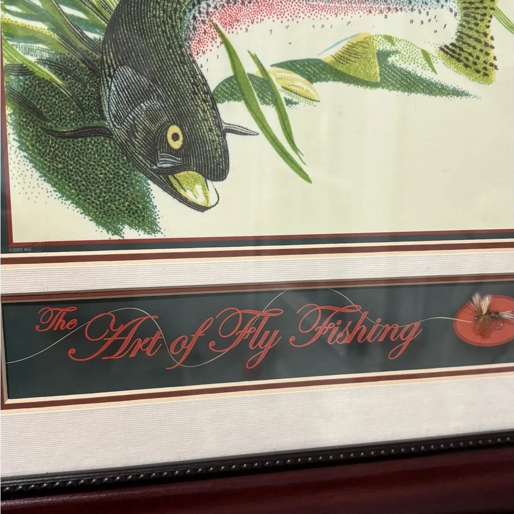 Framed Fish Art Print in Green and Black Grandpa Core